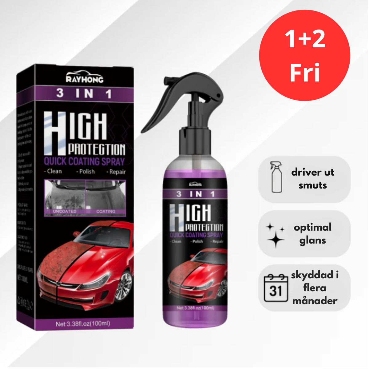 3-i-1 Nano-Keramisk Beläggning | 1+2 gratis